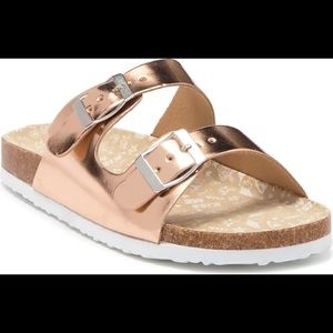 RAMPAGE Girls | Buckle Slide Sandal | Rose Gold